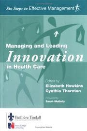 Tapa de Managing and leading innovation in health care