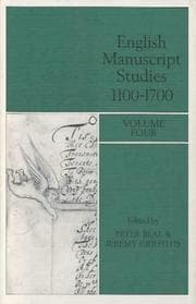 Tapa de English Manuscript Studies, 1100-1700