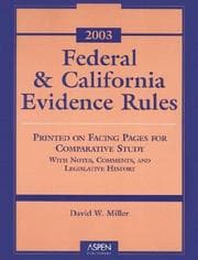 Tapa de Federal and California Rules of Evidence 2003