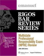 Tapa de Multistate Professional Responsibility Exam (MPRE) Review 2008-2009