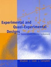 Tapa de Experimental and quasi-experimental designs for generalized causal inference