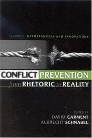 Tapa de Conflict Prevention from Rhetoric to Reality, Volume 2
