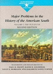 Tapa de Major Problems in the History of the American South: The Old South