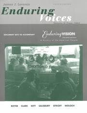 Tapa de Enduring Voices: Document Sets to Accompany the Enduring Vision: A History of the American People