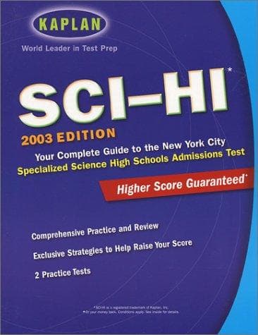 Tapa de Kaplan SCI-HI Admissions Test 2003