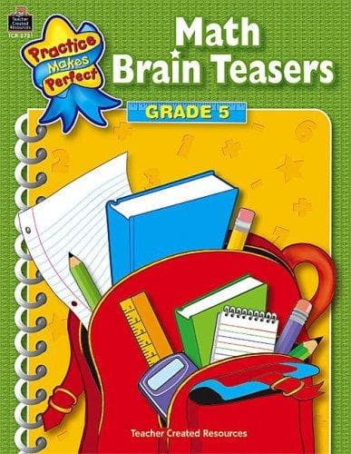 Tapa de Math Brain Teasers Grade 5 (Practice Makes Perfect)