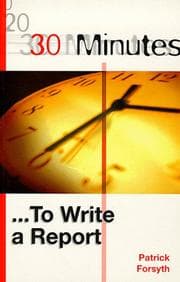 Tapa de 30 Minutes to Write a Report (30 Minutes Series)