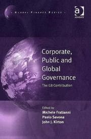 Tapa de CORPORATE, PUBLIC AND GLOBAL GOVERNANCE: THE G8 CONTRIBUTION; ED. BY MICHELE FRATIANNI