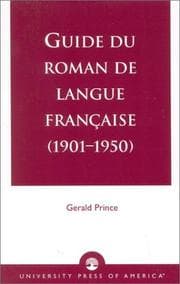 Tapa de Guide du Roman de Langue Francaise (1901-1950)