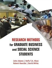 Tapa de Research Methods for Graduate Business and Social Science Students