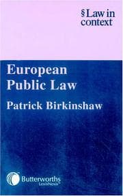 Tapa de European Public Law (Law in Context)