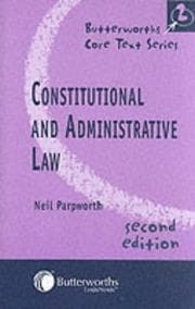 Tapa de Constitutional and Administrative Law (Butterworths Core Texts)