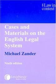 Tapa de Cases and Materials on the English Legal System (Law in Context)