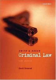 Tapa de Smith & Hogan criminal law
