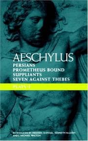 Tapa de Aeschylus Plays 1