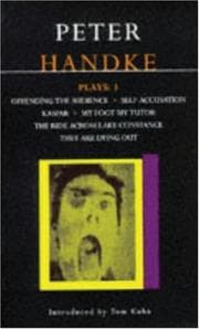 Tapa de Handke Plays One (Contemporary Dramatists Series)
