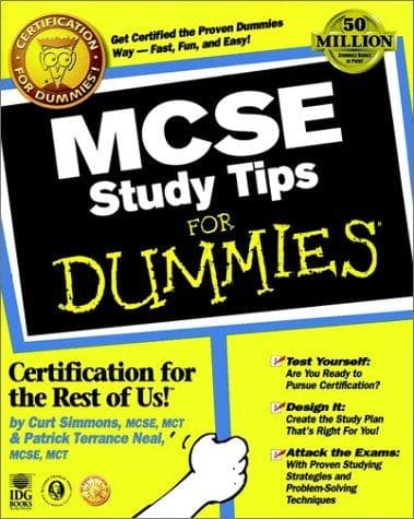 Tapa de MCSE Study Tips for Dummies