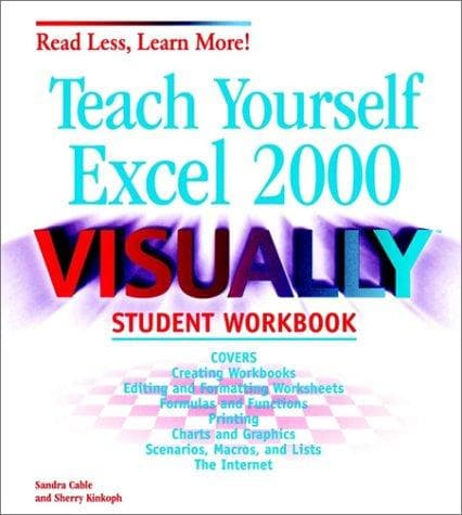 Tapa de Teach Yourself Excel 2000 VISUALLY Student Workbook
