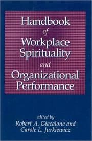 Tapa de Handbook of workplace spirituality and organizational performance