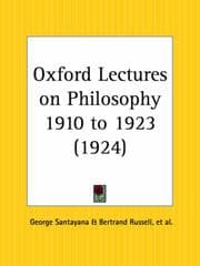 Tapa de Oxford Lectures on Philosophy 1910 to 1923
