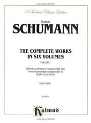 Tapa de Schumann Complete Works, Volume I"