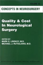 Tapa de Quality and cost in neurological surgery