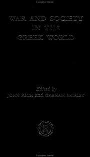 Tapa de War and Society in the Greek World (Leicester-Nottingham Studies in Ancient Society, Vol. 4)
