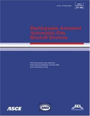 Tapa de Earthquake Actuated Automatic Gas Shutoff Devices, ASCE/SEI 25-06 (Asce Standard)