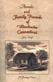 Tapa de Annals and Family Records of Winchester, Connecticut