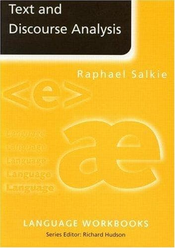 Tapa de Text and discourse analysis