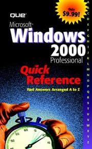 Tapa de Microsoft Windows 2000 Professional Quick Reference (Quick Reference)