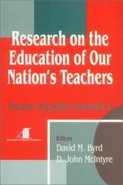 Tapa de Research on the education of our nation's teachers