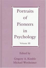Tapa de Portraits of pioneers in psychology