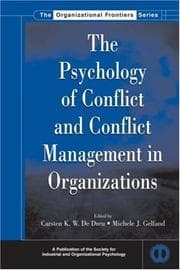 Tapa de The psychology of conflict and conflict management in organizations