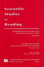 Tapa de Morphological Processes in Learning to Read Vol. 7, No. 3