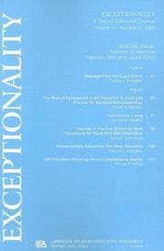 Tapa de Transition To Adult Life: A Special Issue of exceptionality (Exceptionality : a Special Education Journal, Vol 11 Number 2, 2003)