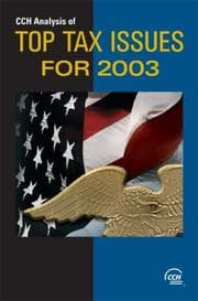 Tapa de CCH Analysis of Top Tax Issues, 2003
