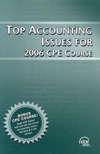 Tapa de Top accounting issues for 2006 CPE course