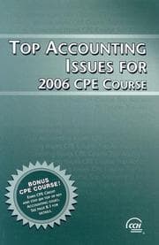 Tapa de Top accounting issues for 2006 CPE course