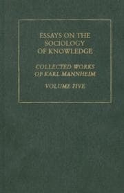 Tapa de Essays on the Sociology of Knowledge: Karl Mannheim