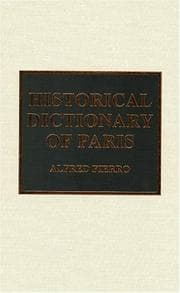 Tapa de Historical dictionary of Paris
