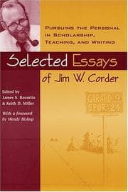 Tapa de Selected essays of Jim W. Corder