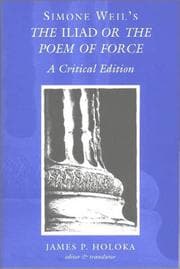 Tapa de Simone Weil's The Iliad, or, The poem of force