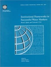 Tapa de Institutional frameworks in successful water markets