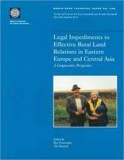 Tapa de Legal impediments to effective rural land relations in ECA countries