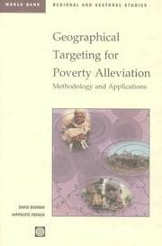 Tapa de Geographical targeting for poverty alleviation