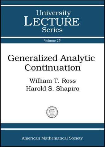 Tapa de Generalized analytic continuation