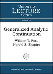 Tapa de Generalized analytic continuation