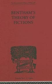 Tapa de Bentham's Theory of Fictions (International Library of Philosophy)