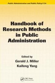 Tapa de Handbook of research methods in public administration